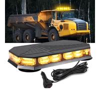 I LITTON Amber Beacon Strobe Light Car Roof Safety Warning Light, 16 Flash Modes Amber Light Bar 12V/24V Flashing Beacon Emergency Strobe Light for Construction Vehicles Tow Trucks Snow Plow