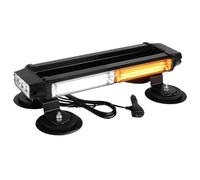 I LITTON Amber & White COB LED Strobe Light Bar with Magnetic Base, Car Roof 16 Modes LED Emergency Warning Beacon Strobe Light Bar 12/24V Hazard Strobe Light Bar for Trucks Tractor Vehicles Cars