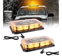 I LITTON Double Amber Strobe Lights 2 PCS, 72 LED, 16 Flash Modes, Waterproof, 12-24V, Emergency Warning Light for Trucks, Vans, Vehicles