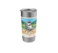 I Live Here Now Baseball Mom Dad Stainless Steel Insulated Tumbler