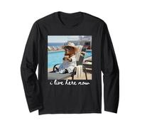 I Live Here Now Capybara Cruise Mama Iced Coffee Sunglasses Long Sleeve T-Shirt