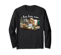 I Live Here Now Capybara Mama Gardening Center Iced Coffee Long Sleeve T-Shirt
