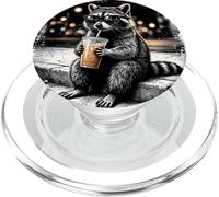 I Live Here Now - Coffee - Too Tiered For This - Raccoon PopSockets PopGrip for MagSafe