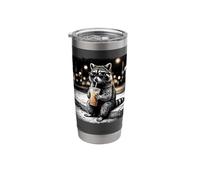 I Live Here Now - Coffee - Too Tiered for This - Raccoon Stainless Steel Insulated Tumbler