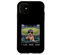 I Live Here Now Funny Pitbull Funny Baseball Field Meme Case for iPhone 11