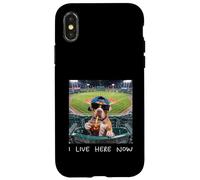 I Live Here Now Funny Pitbull Funny Baseball Field Meme Case for iPhone X/XS