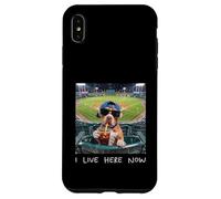 I Live Here Now Funny Pitbull Funny Baseball Field Meme Case for iPhone XS Max