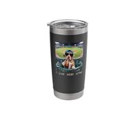 I Live Here Now Funny Pitbull Funny Baseball Field Meme Stainless Steel Insulated Tumbler