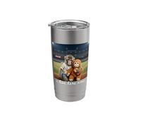 I Live Here Now Monkey Baseball Team Punch Hot Dog Stainless Steel Insulated Tumbler