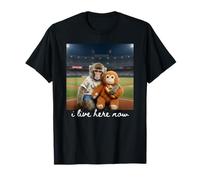 I Live Here Now Monkey Baseball Team Punch Hot Dog T-Shirt