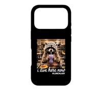 I Live Here Now Taro Milk Tea Lunch Lady Raccoon Meme Case for iPhone 17 Pro