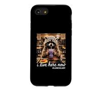 I Live Here Now Taro Milk Tea Lunch Lady Raccoon Meme Case for iPhone SE (2020) / 7/8