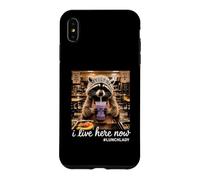 I Live Here Now Taro Milk Tea Lunch Lady Raccoon Meme Case for iPhone XS Max