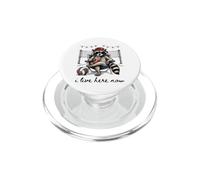 I live here now Volleyball Raccoon PopSockets PopGrip for MagSafe