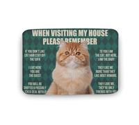 I Live Here You Are The Guest Cat Door Mat Machine Washable Entrance Rug Washable Bath Mats For Pets Patio Entrance 40 X 60Cm