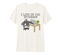 I Live On The Interweb, Remote Working, Spider Funny Premium T-Shirt