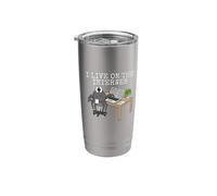 I Live On The Interweb, Remote Working, Spider Funny Stainless Steel Insulated Tumbler