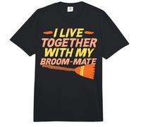 I Live Together with My Broom Mate - Witch Comfort Colors Adult Heavyweight T-Shirt
