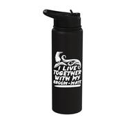 I Live Together with My Broom Mate - Witch Stainless Steel Insulated Water Bottle