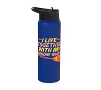 I Live Together with My Broom Mate - Witch Stainless Steel Insulated Water Bottle