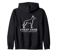 I Live with a Gentle Giant Great Dane Dog Owner Zip Hoodie