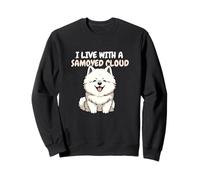 I Live With A Samoyed Cloud Samoyed Owner Dog Lover Sweatshirt