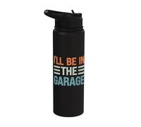 I’ll Be in the Garage Funny Mechanic, DIY, Car Enthusiast Stainless Steel Insulated Water Bottle