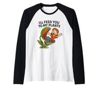 I’ll Feed You to My Plants Funny Venus Flytrap Gardening Raglan Baseball Tee