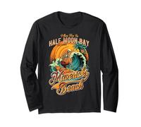 I’ll See You in Mavericks Beach, Skeleton Surfer Design Long Sleeve T-Shirt