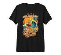 I’ll See You in Mavericks Beach, Skeleton Surfer Design Premium T-Shirt