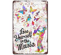 I Lose Yourself in The Music Funny Tin Sign Bar Pub Diner Cafe Wall Decor Home Decor Art Poster Retro Vintage 8x12 Inches