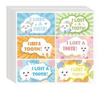 I Lost a Tooth Stickers 2.5 x 1.5 inch Dental Hygiene Stickers Tooth Stickers Funny Teeth Sticker for Boys and Girls Tooth Box Decor 60pcs