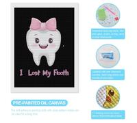 I Lost My First Tooth Diamond Painting Kits Round Full Drill Cross Stitch Art Pictures for Home Wall Decor 12"x16"