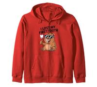 I Lost My First Tooth Kids Tooth Fairy Funny Capybara Boy Zip Hoodie