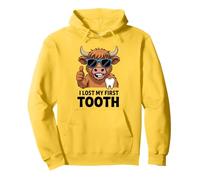 I Lost My First Tooth Kids Tooth Fairy Funny Highland Cow Pullover Hoodie