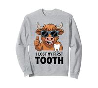 I Lost My First Tooth Kids Tooth Fairy Funny Highland Cow Sweatshirt