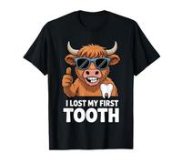 I Lost My First Tooth Kids Tooth Fairy Funny Highland Cow T-Shirt