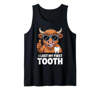 I Lost My First Tooth Kids Tooth Fairy Funny Highland Cow Tank Top