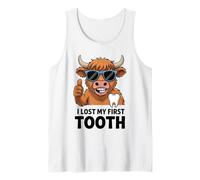 I Lost My First Tooth Kids Tooth Fairy Funny Highland Cow Tank Top