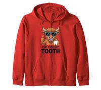 I Lost My First Tooth Kids Tooth Fairy Funny Highland Cow Zip Hoodie