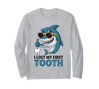I Lost My First Tooth Kids Tooth Fairy Funny Shark Boy Long Sleeve T-Shirt