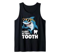 I Lost My First Tooth Kids Tooth Fairy Funny Shark Boy Tank Top