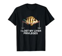I Lost My Liver Privileges Funny Unhinged Drinking Meme Y2K Value Graphic T-Shirt, Men, Black, L