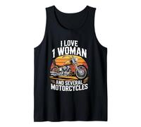 I Love 1 Woman and Several Motorcycles Funny Biker Rider Dad Tank Top