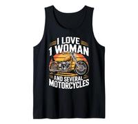 I Love 1 Woman and Several Motorcycles Funny Biker Rider Dad Tank Top