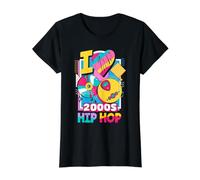 I Love 2000's Hip hop 2000's Vintage Two-Thousands Retro 00s Value Graphic T-Shirt, Women, Black, S