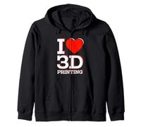 I love 3D Printing Zip Hoodie