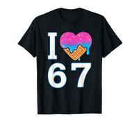 I Love 67 Meme Heart 6 7 Merch Stuff Six Seven Ice Cream T-Shirt