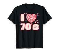 I LOVE 70s Disco Glam Rock and retro vibes with heart design T-Shirt