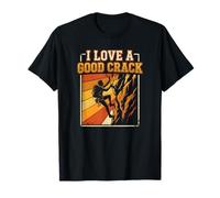 I Love A Good Crack Funny Rock Climbing Retro T-Shirt